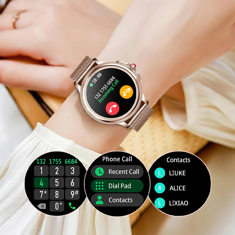 2025 New Women's Smart Watch 1.2-inch Full Circle Full Touch Screen Heart Rate Sleep Monitoring Built in Multi sport Mode Watch