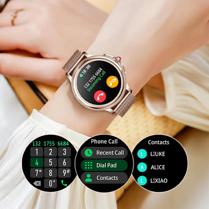 2025 New Women's Smart Watch 1.2-inch Full Circle Full Touch Screen Heart Rate Sleep Monitoring Built in Multi sport Mode Watch