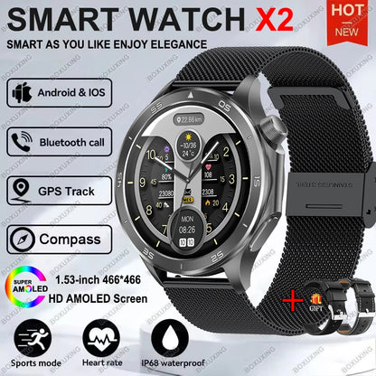 For OPPO Watch X2 High-End Business Watch Men 32Gb Memory Video Playback Smart Watch Sports Fitness Waterproof Bracelet 2025 New