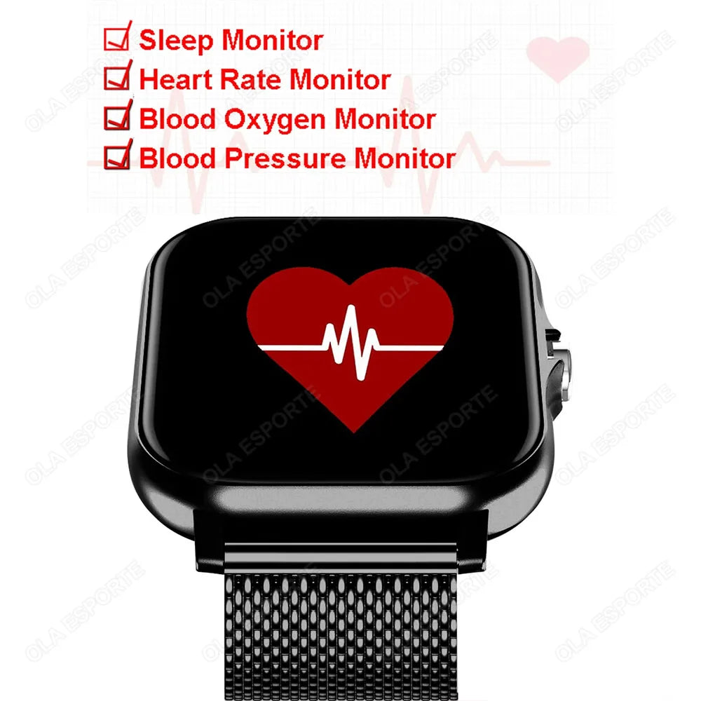 Fashion Bluetooth Calls Smartwatch 1.83 Inch Touch Screen Heart Rate Blood Oxygen Sleep Monitor Waterproof Smart Watch Women Men