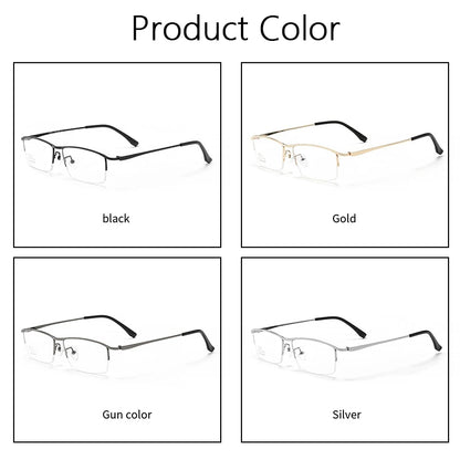 Simple Versatile Glasses Frame Men Ultralight Pure Titanium Square Half Frame Transparent Lens High Quality Optical Eyeglasses