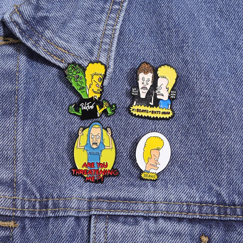 Movie Comedy Animated Brooch Enamel Pins Funny Cartoon Characters Metal Brooch Lapel Badge Jewelry Accessories Friends Gifts