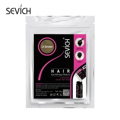 Sevich 10 Colors Hair Fiber 50g Hair Building Fiber Powder Keratin Instant Hair Growth Fiber Refill Hair Loss Hair Care Product