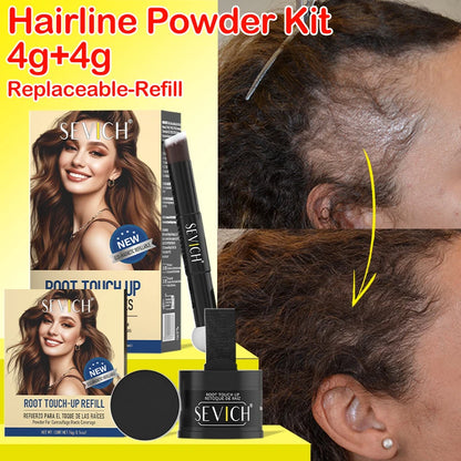 SEVICH Replaceable Hairline Powder Kit Refill Hairline Shadow Powder Root Cover Up Hair Concealer Double Ended Makeup Brush