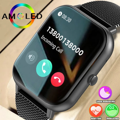 2025 New For Women Bluetooth Call Smart Watch Women Men Heart Rate Blood Oxygen Voice Assistant 100+Sports Ladies Smartwatch