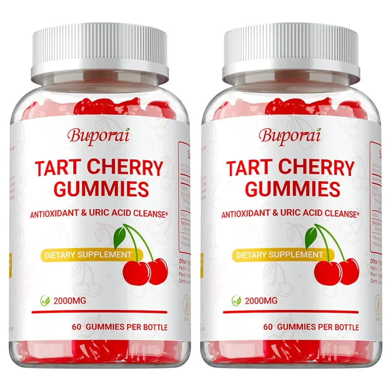 Tart Cherry Gummies - Promote Uric Acid Cleanse, Support Sleep & Joint Health Muscle Repair and Antioxidants