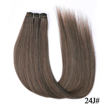 Straight Hair Extensions Synthetic Smooth Ombre Hair Weaving 26 inches brown Synthetic Straight Hair Bundles Full To End
