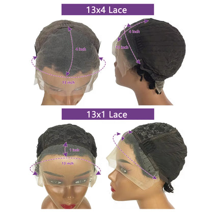 13x1 Lace Front Human Hair Wig Afro Curly Short Pixie Cut Wigs Short Curly Bob 13x4 Transparent Frontal Lace Bob Wigs For Women