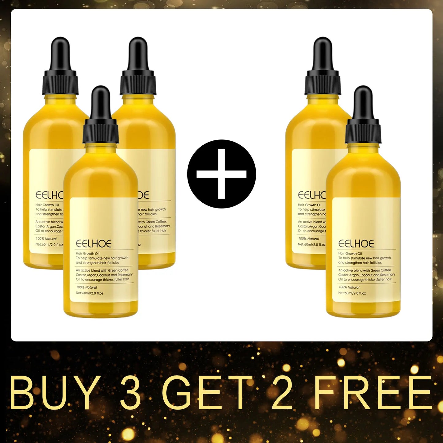 EELHOE Rosemary Oil Grows Hair Loss Treatment Bald Head Hair Regrowth Moisturizing Hair Scalp Massager Rosemary Essential Oil