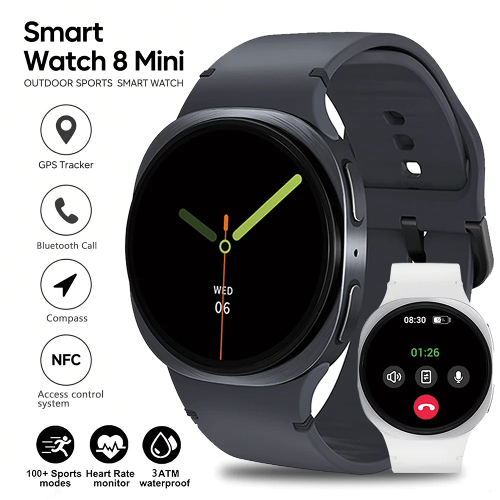 New Watch 8 Mini GPS Track Smart Watch For Men Women Health Sport AMOLED Heart Rate Bluetooth Call Waterproof Smartwatches 2025