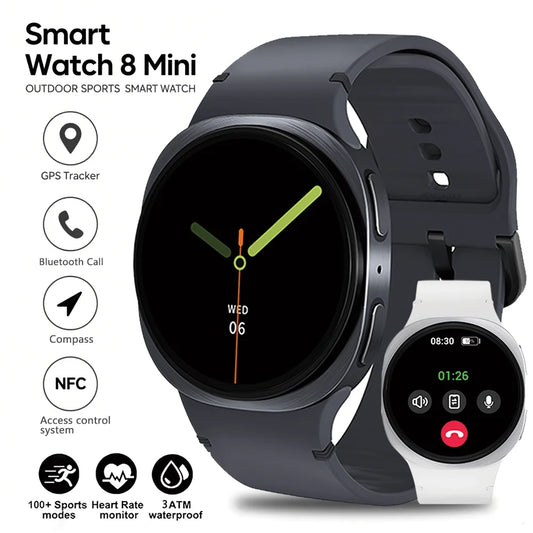 New Watch 8 Mini GPS Track Smart Watch For Men Women Health Sport AMOLED Heart Rate Bluetooth Call Waterproof Smartwatches 2025
