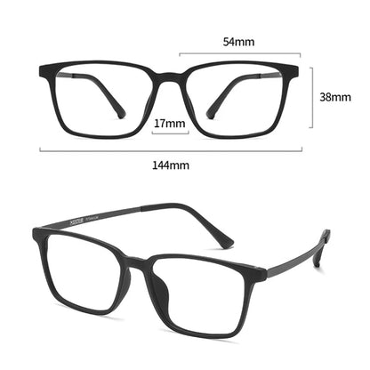 NYWOOH Men Pure Titanium Glasses Rims Ultra-light TR90 Frame Spectacles Retro Double Color Square Eyeglasses With Elastic Legs