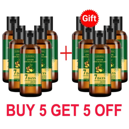 7 Days Fast Hair Growth Serum Ginger Anti Hair Loss Essential Oil Promote Regrowth Thicken Hair Care For Men Women Beauty Health