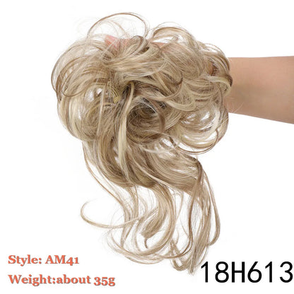 Synthetic Hair Bun Messy Scrunchies Hairpiece Elastic Chignon With Elastic For Women Donut Bun Ponytails Blonde Black Brown