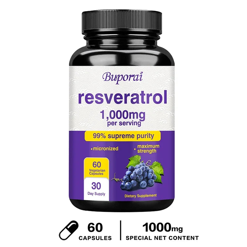 Resveratrol Supplement - Anti-Aging, Cardiovascular & Joint Support, Skin Health