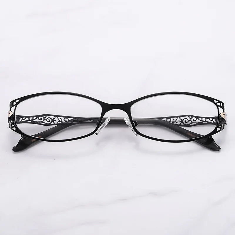 Women Prescription Optical Eyeglasses Frames with Golden Hollow Out Eyeglasses Frame With Flower Female Spectacle Eyewears 3038