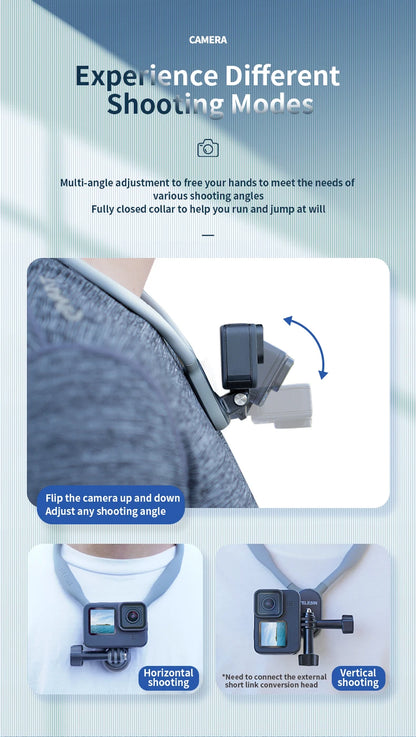 TELESIN Neck Hold Mount for GoPro Hero 13 12 11 10 9 8 7 6 5 Insta360 DJI Osmo Action Smartphone Magnetic GoPro Accessories