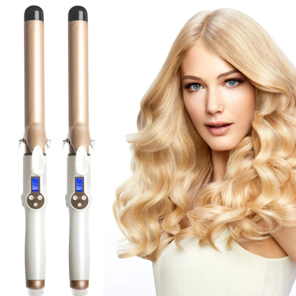 2025 New Electric Hair Curler with LCD Screen Digital Curling Iron Hair Curlers Irons 19-38mm Professional Curling Iron Curler