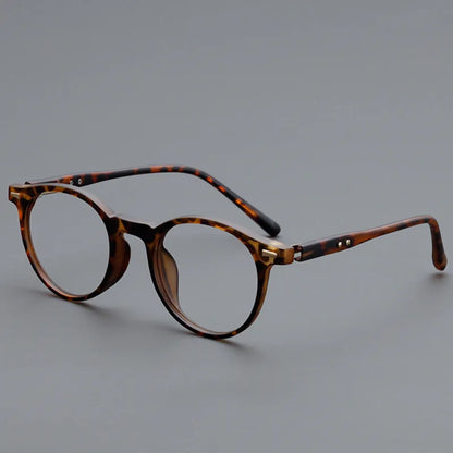 Personality Simple Round Glasses Frame Men Women Ultralight TR90 Rivet Frame Anti Blue LIight Transparent Lens Optical Eyewear