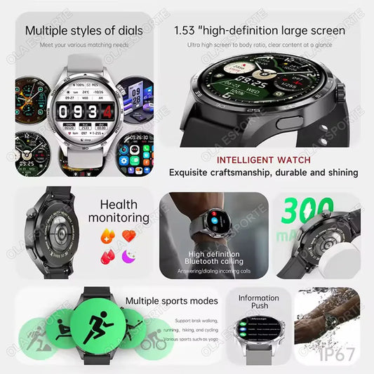 Watch 5 Pro AMOLED Screen Smart Watch Gift Sports Watches Men Women Bluetooth Phone Call Smartwatch Fitness WristWatch GPS Band