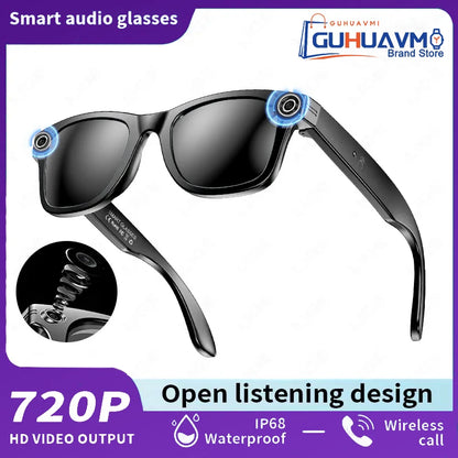 New 8MP Camera Smart Sunglasses Video Recording AI Photo Recognition Eyeglasses Wireless Bluetooth Call Glasses Sports Headphone