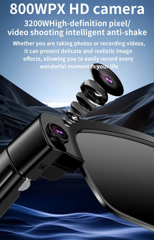 800W HD Camera Glasses AI Smart Sunglasses MIC Noise Reduction Music Call Bluetooth Glasses Translation Glasses for Android iOS