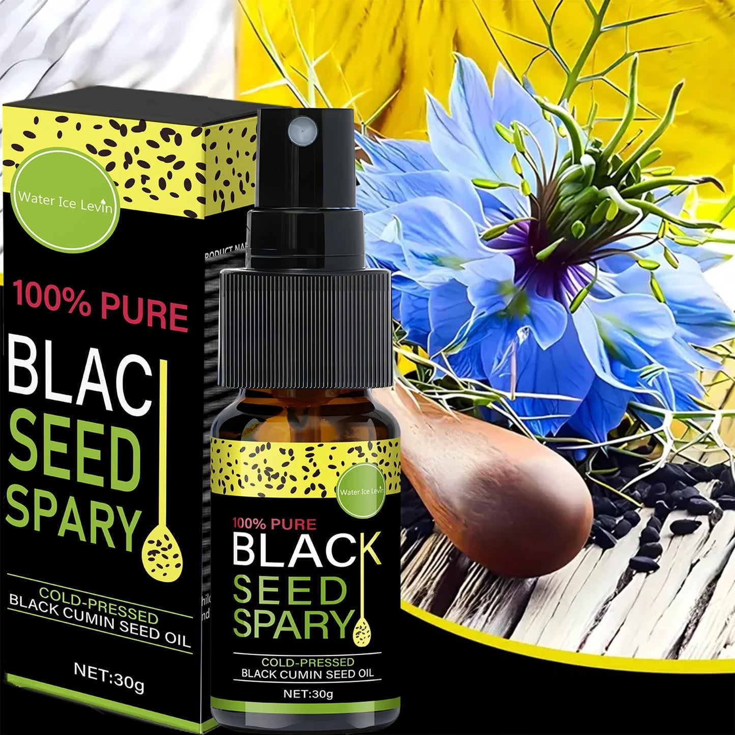 100% Pure Black Seed Oil Spray - Cold-Pressed Hair Treatment, Deep Nourishment, Frizz Control, Winter Shine Care
