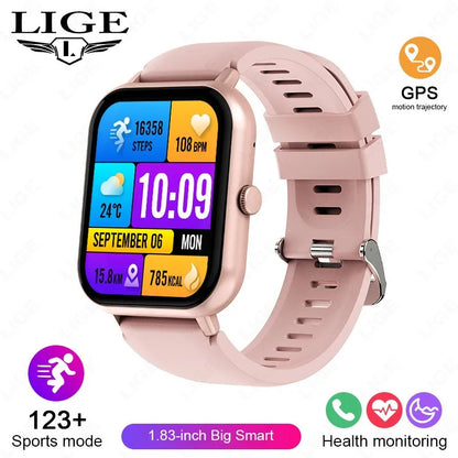 LIGE Smart Watch Women Smartwatch 2024  Bluetooth Answer Call Voice Assistant Whatsapp Reminder IP67 waterproof Men Smart Watch