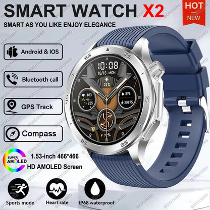 For OPPO Watch X2 High-End Business Watch Men 32Gb Memory Video Playback Smart Watch Sports Fitness Waterproof Bracelet 2025 New