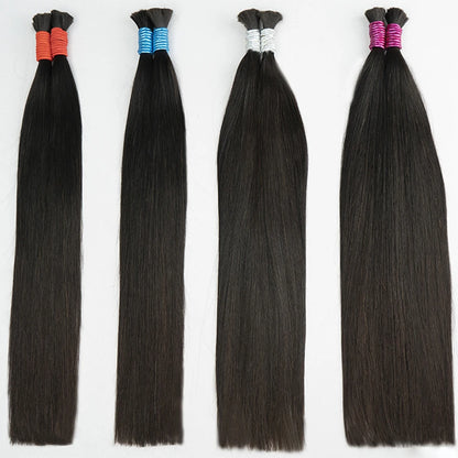 100% Real Virgin Human Hair Bulk Good Quality Natural Hair Bundle 10A Weaving For Braiding Unprocessed No Weft 1B Straight Hair