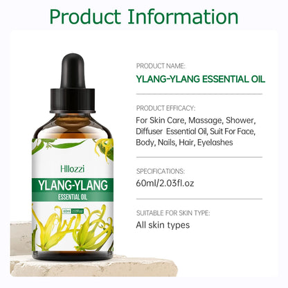 100ml/60ml/30ml Ylang Ylang essential oil For skin care, body care, hydration, long-lasting fragrance, multifunctional essential