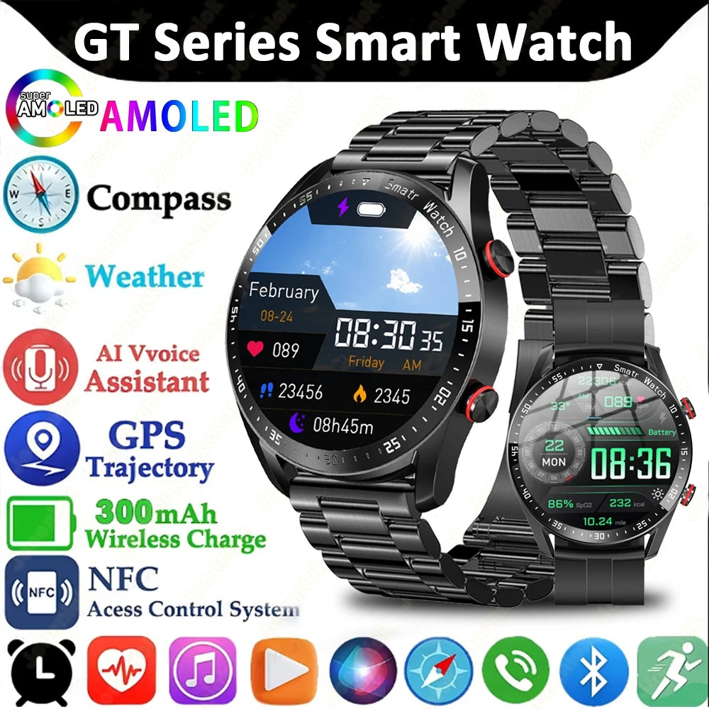 GT Series Bluetooth Call Smart Watch ECG+PPG Health Monitoring 100+ Sports Mode Waterproof Men's Outdoor Sports Smartwatch 2025
