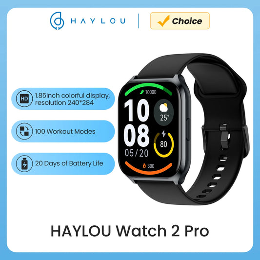 HAYLOU Watch 2 Pro (LS02 Pro) Smartwatch 1.85inch Large Display 100 Workout Modes Smart Watch for Men Heart Rate Monitoring