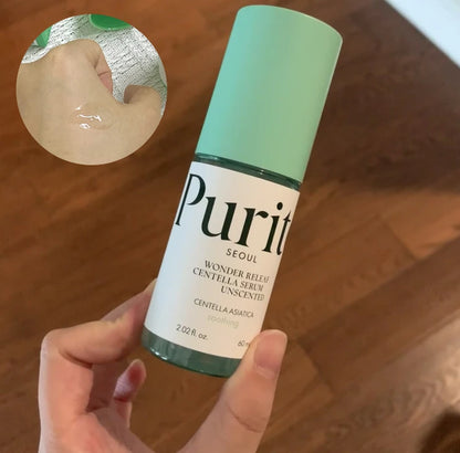 Korean Purito Skin Care KIT - Bamboo Extract Essence Face Cream, Centella Asiatica Facial Serum, For All Skin Type, Soothing