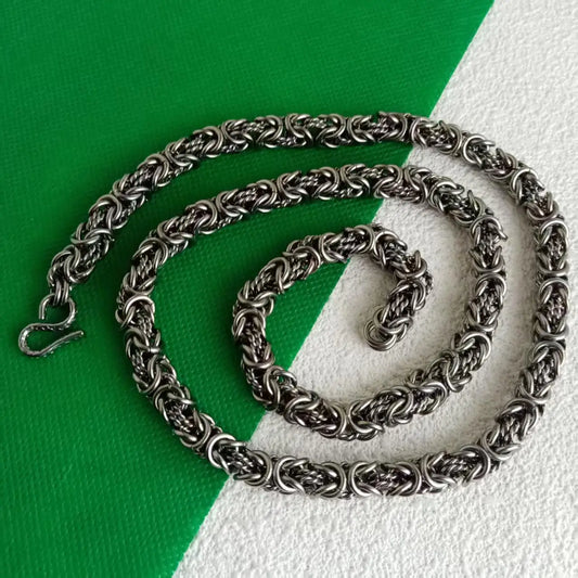 10MM Handmade Pure Titanium Dragon Chain Necklace - For Modern Warriors, Anti-Tarnish Durable, Masculine Design, Suitable for Da