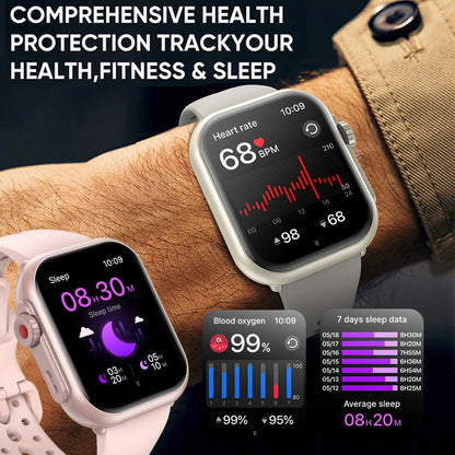 2025 New 1000mAh Long Battery Life Smartwatch Men Bluetooth Call Waterproof 1.83 inch Full Touch Fitness Sport Smart Watch Women