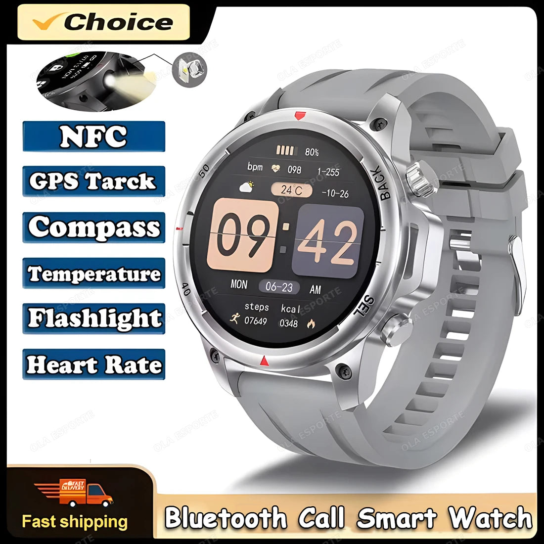 New GPS Sports Smart Watch Men 2025 AMOLED HD Screen Heart Rate NFC Watches Bluetooth Call Waterproof smartwatch For Android iOS