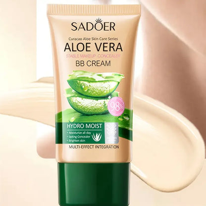 Aloe Vera BB Cream-Hydrating & Concealing Collagen Full Coverage Foundation Makeup,Long-Lasting,Lightweight Coverage Concealer