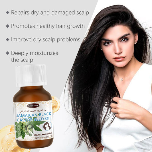 Black Castor Oil Hair Care Essential Scalp Hair Treatment Repairing Damaged Dry Scalp Strengthen Hair Roots Hair Care Oil