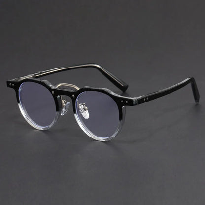 Imitation Acetate Round Glasses Frame Retro Japanese Myopia Optical Eyeglasses frame for Men Women Sturdy Metal inset Eyewear
