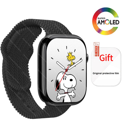 2025 New HK 11 Pro MAX Smart Watch Series 10 46mm AMOLED 4G ROM Bluetooth Call Network AI Robot Clock NFC Compass WatchMen Women