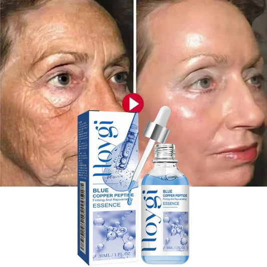 Blue Copper Peptide Wrinkle Remover Serum Instant Firming Lifting Anti-Aging Fade Fine Lines Whitening Korean Skin Care Products