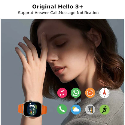 Original Smart Watch Hello 3 Plus Ultra Compass Bluetooth Call Message Notification 4GB/ROM 49mm Amoled Multifunction Smartwatch