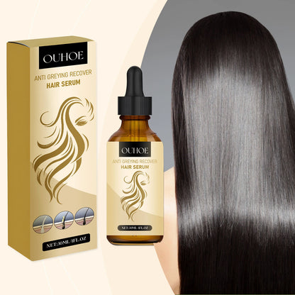 Darkening Hair Oil Blackening Natural Black Color Cleansing Strengthen Nourishment Repairing White Grey Hair Caring Essence Oil
