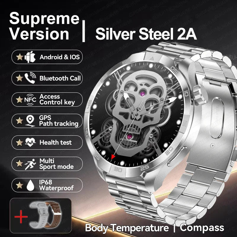 New NFC Bluetooth Call Smart Watch Men GPS Sports Fitness Watches 1.85" Heart Monitor IP68 Waterproof Smartwatch For Android IOS