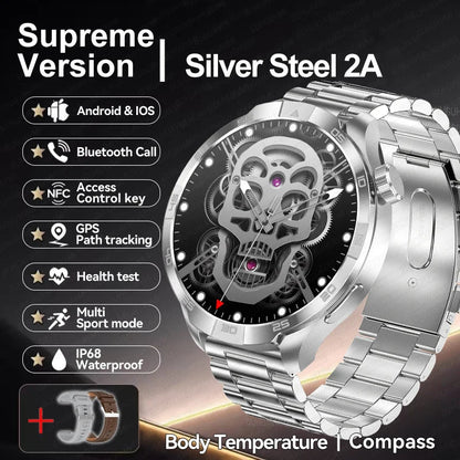 New NFC Bluetooth Call Smart Watch Men GPS Sports Fitness Watches 1.85" Heart Monitor IP68 Waterproof Smartwatch For Android IOS