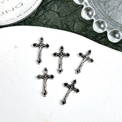 20PCS Multiple Style Classic Cross Alloy Nail Art Decorations 3D Minimalist Creative Cross Cool Style Nail Charms DIY Nail Parts