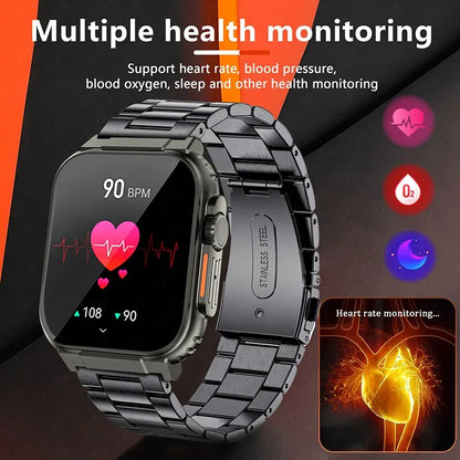 LIGE Bluetooth Call Men Smart Watch Women 600Mah Large Battery 100+ Sports Fitness Tracker Waterproof Local Music Smartwatch Man