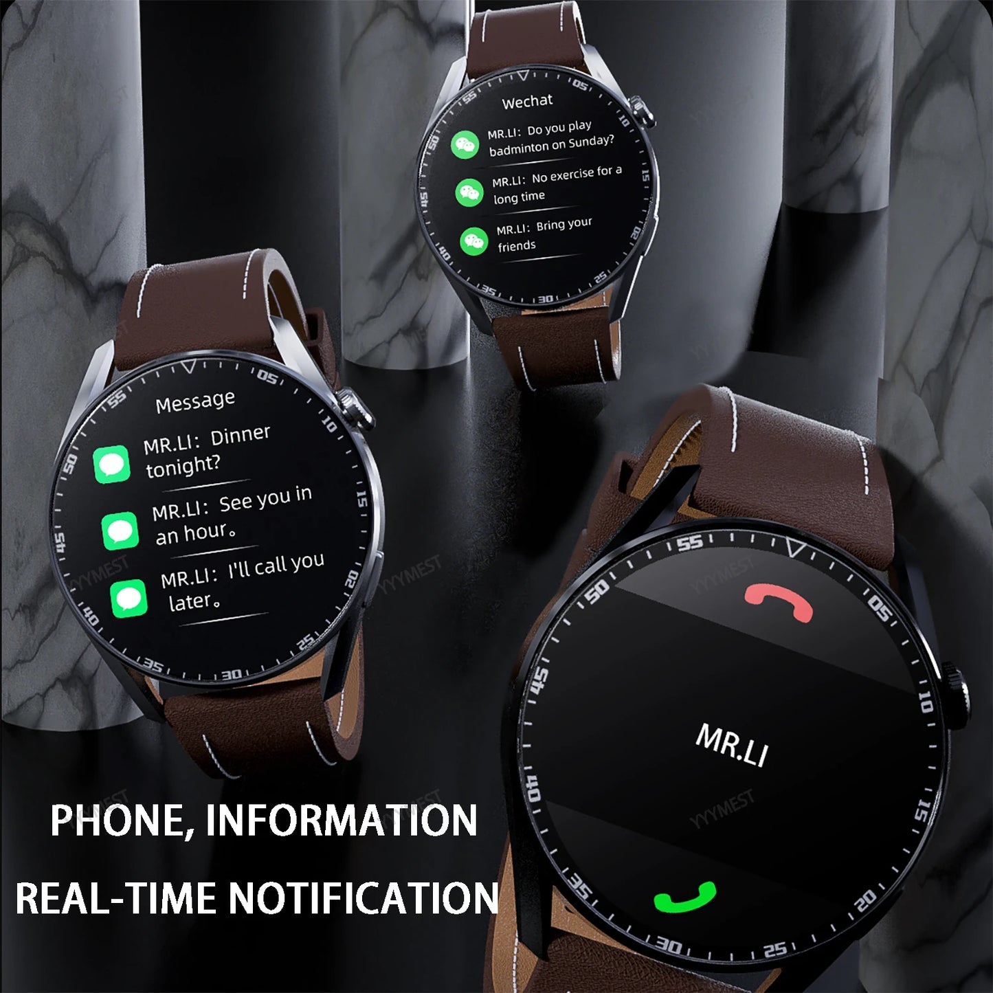 2025 Original Men's smartwatch BT call NFC AI voice assistant Health monitoring Breathing exercises Circular Sports watch