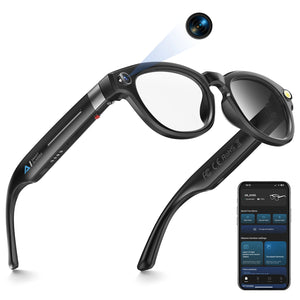8MP Camera Glasses, AI Smart Glasses with Real-Time Translation & Object Analysis | HD 1200P 4K Video Recording, No WiFi Needed